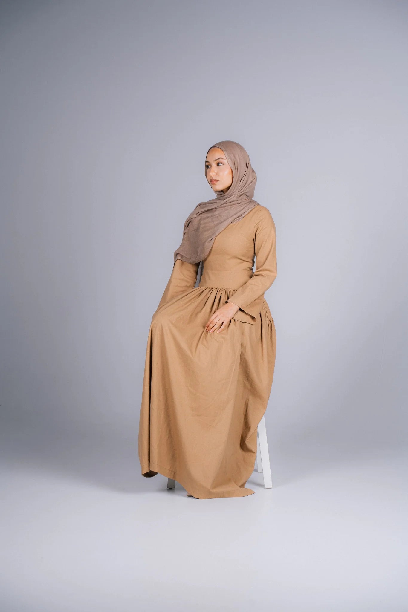 Adalyn Cafe Brown Maxi Dress